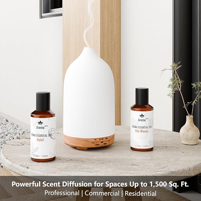 Car Diffuser Oil - Santal Essential Oil Blend - Luxury Hotel Inspired Home Aromatherapy Diffuser Oil - Sandalwood, Violet, Geranium, Cedar - for Diffuser, Humidifier, Reed - 150ML