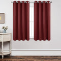 Joydeco Blackout Curtains 63 Inch Length 2 Panels Set, Thermal Insulated Long Curtains 2 Burg, Room Darkening Grommet Drapes for Living Room Bedroom Window (W52 x L63 Inch, Burgundy Red)