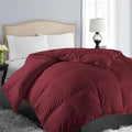 EASELAND King Size Down Alternative Comforter - Quilted Duvet Insert for All Seasons, Soft Lightweight with Corner Tabs, Summer Winter Warm Bedding, Burgundy 90x102 Inches