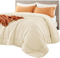 Bedsure Comforter Duvet Insert - Quilted Comforters Twin XL Size, All Season Duvet, Down Alternative Bedding Comforter with 8 Tabs,Gifts for Women/Men,Cream,Twin XL 92 x 68 Inches