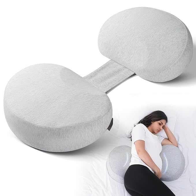 Pregnancy Pillow for Sleeping Memory Foam Maternity Pillow for Side Sleepers, Adjustable Travel Wedge Pillow Support for Back, Belly, and HIPS for Pregnant Women, Ash Grey