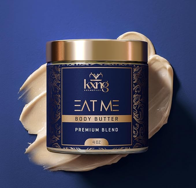 KXNG Cosmetics, Body Butter, Organic Skin Care for Men and Women, Body Moisturizer Lotions and Creams, Raw Shea Butter, Cocoa Butter, Mango, Coconut Oil, Hand, Foot, All Skin Types (Eat Me 2)