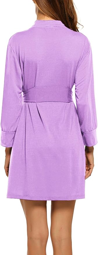 HOTOUCH Womens Robe Lightweight Short Knit Bathrobe Soft Ladies Sleepwear with Pockets