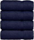 Luxury Hotel & Spa Ultra Soft Hand Towels 100% Turkish Cotton - Navy - Set of 4