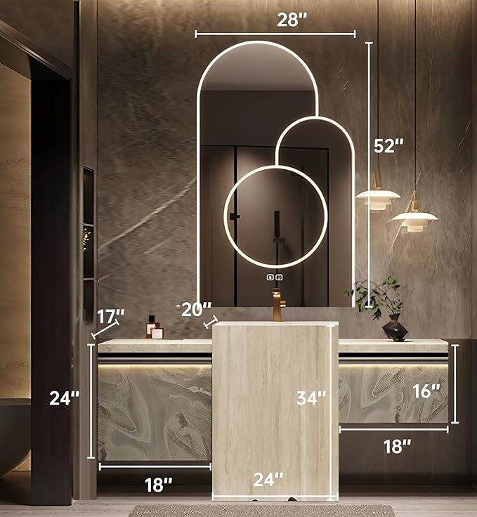 Single Sink Freestanding Bath Vanity, Modern Bath Vanity with LED Smart Mirror, 60IN Solid Wood Floating Bathroom Sink Cabinet with Marble Slate Top and Large Storage Drawer