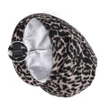 Satin Lined Sleep Cap Bonnet for Curly Hair and Braids, Stay On All Night Hair Wrap with Adjustable Strap for Women and Men, Grey Leopard, Pack of 1