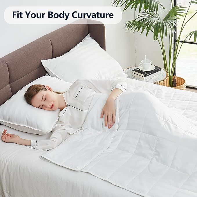 Weighted Blanket Queen/King Size (80"x87" 25lbs),Ultra Soft and Cozy Cooling Weighted Blanket for Adult,Heavy Blanket with Machine Washable Soft Blanket, White