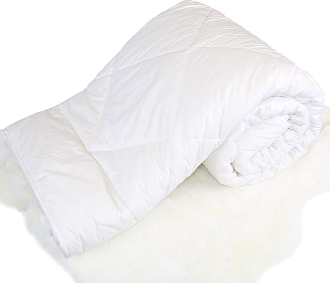 Woolino Premium Australian Wool Duvet Insert Bed Comforter, Mid-Weight Wool Comforter, Washable, King