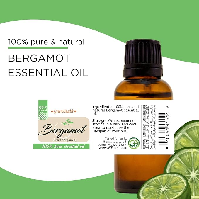 Bergamot Essential Oil - 1 Gallon - Plastic Jug - 100% Pure & Uncut - GreenHealth