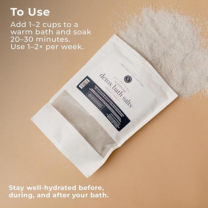 Rowe Casa Organics Detox Bath Salts with Health Boosting Magnesium and Bentonite Clay – Natural Bath Soak for Body Cleanse, Restore, and Relaxation, 35 Oz