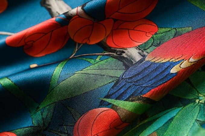 Women's Silk Kimono Robe Long Bathrobe Nightgown 100% Mulberry Silk for Women - Classic Floral Pattern