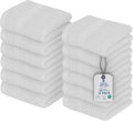 DAN RIVER 12-Pack Premium 100% Cotton White Face Towels – Reusable Face Towel Set, Soft & Absorbent Wash Cloths for Bathroom & Body – Hand and Face Towels, 550 GSM (12x12 in)