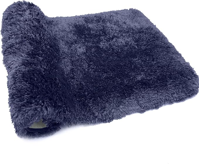 FIFU Bathroom Runner Rug 24" W x 60" L, Bath Mats for Bathroom, Bedroom & Kitchen, Non-Slip Rubber Latex Backing, Comfort & Soft Shower Bathmat & Carpet for Sink, Home & Hallways, Navy Blue