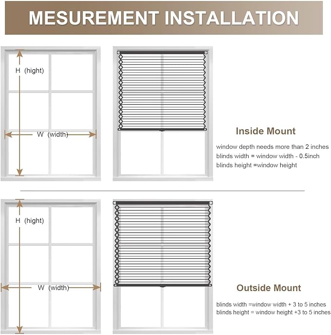 MYshade 1.5-Inch Cellular Cordless Blackout Shades,Thermal Insulating Noise Reducing Waterproof Blinds,Honeycomb Window Treatments for Indoor Light Control (White-24 W x 64" H)