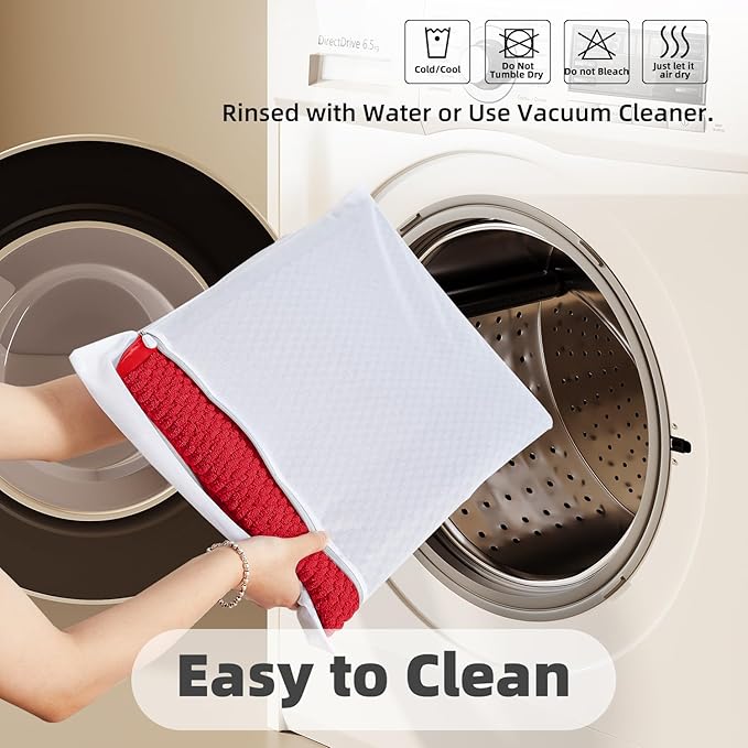 Christmas Bathroom Rugs Non Slip Washable, Super Absorbent Thin Bath Mat Quick Dry Low Pile Bathroom Rug, Red 20"x48"