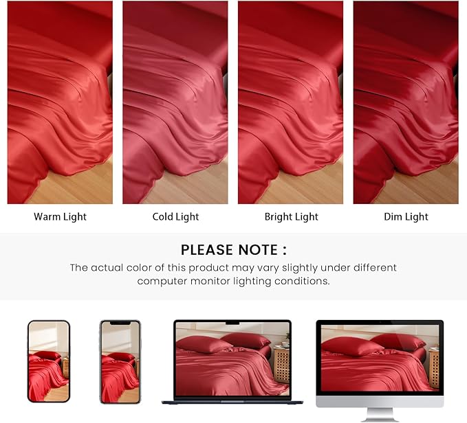 THXSILK 100% Pure Mulberry Silk Duvet Cover Set 3 Piece, 6A+ Grade Luxury Soft Bedding Silk Sheets for Hair and Skin, 1 Pcs Duvet/Quilt/Comforter Cover with 2 Zippered Pillowcases (Red, King)