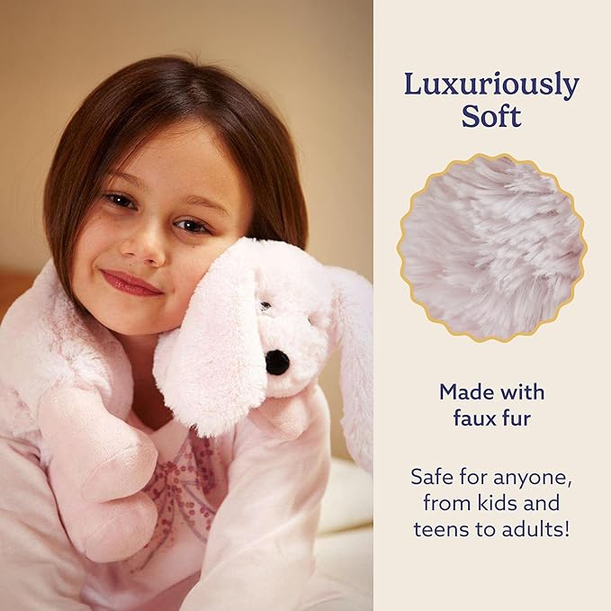 warmies Microwavable Neck & Shoulder Wrap - Heating & Cooling Plush Pad for Calming Relaxation - Weighted & Heated Neck Warmer with Scented Lavender - Microwave Heat Pad for Aches & Pain - Bunny