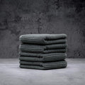 LUXOME Luxury Performance 4-Piece Hand Towel Set | Patented Quick-Dry Tech | Ultra Soft | 16" W x 30" L | Fossil (Charcoal)