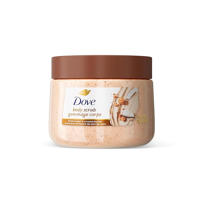Dove Brown Sugar and Coconut Butter Body Scrub Exfoliates and Deeply Nourishes for Smooth, Radiant Skin 15 oz
