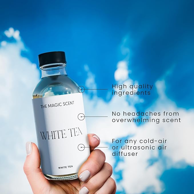 The Magic Scent White Tea Diffuser Oil - Hotel & Home Luxury Scents - Diffuser Oil Scents for Home Designed for Use in All Diffusers - 8.5 fl oz, 250 mL