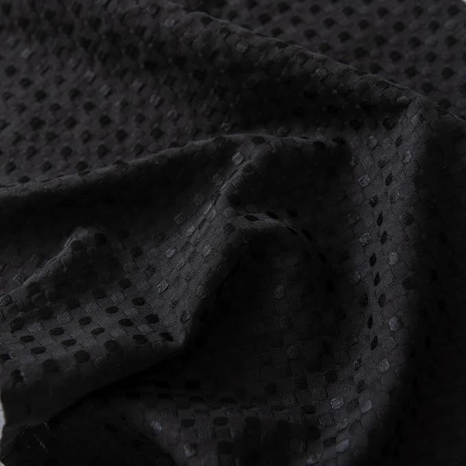 King Bed Skirt, Wrap Around Bed Skirt with Pleated Corner, 18 Inch Drop Pleated Waffle Weave Bedskirts, Anti-Slip, Microfiber, Black, 18'' King