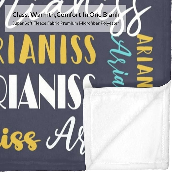 Name Blanket Personalized Blanket for Adult Kids Flannel Customize Throw Blanket Custom (Color 09, 50 x 60 Inches)