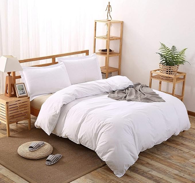 Super King Duvet Cover 1000 Thread Count 100% Egyptian Cotton Luxury Hotel Quality Quilt Cover - 1 Pc Duvet Cover with Zipper Closure, 6 Corner Ties - White