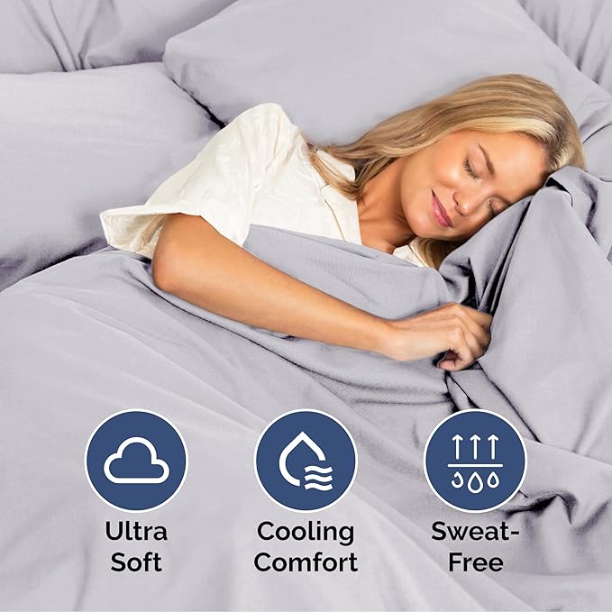 Queen Size 4 Piece Sheet Set - Extra Soft, Breathable and Cooling - Hotel Luxury Durable Bed Sheets for Women & Men - Deep Pockets, Easy-Fit & Wrinkle-Free - Light Lilac Oeko-Tex