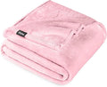 Bare Home Fleece Blanket - Throw/Travel - Ultra-Soft Lightweight for Bed, Sofa, and Couch - Luxury Microplush - Cozy Warm Blanket (Throw/Travel, Light Pink)