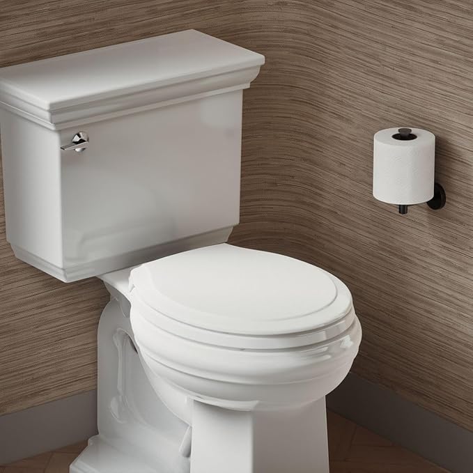 KOHLER 78059-RL-0 Rutledge Nightlight ReadyLatch Slow Close Toilet Seat, Round-Front, Quiet-Close Lid and Seat, Grip-Tight Bumpers, White