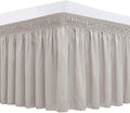 Biscaynebay Wrap Around Bed Skirts for King & Cal King Beds 14" Drop, Camel Grey Adjustable Elastic Dust Ruffles Easy Fit Wrinkle Resistant Silky Luxurious Fabric Machine Washable
