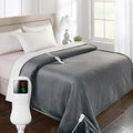 Heated Blanket Electric Blanket Twin Size, Super Soft Cozy Upgraded Flannel Heating Blanket with 9 Heating Levels & 1-9 Hours Auto Off, Fast Heating & Overheat Protection, 62" x 84", Iron Gray