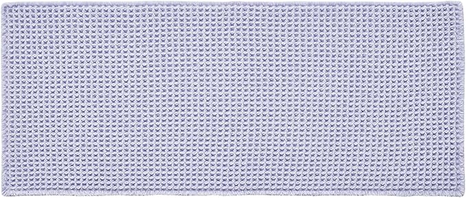 Waffle Runner Rug Bathroom, Boho Bathroom Rugs Non Slip Washable Long Super Absorbent Quick Dry Cute Bath Mat Farmhouse Bath Mat, 60''x24'' Lavender Cream