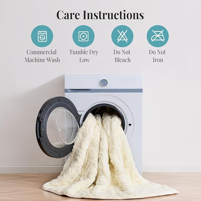 Topblan Weighted Blanket Queen Size 15lbs, Adult Weighted Blankets with Cozy Warm Sherpa for Sleeping and Calming, Jacquard Heavy Blanket for Couch Bed, Beige, 60 x 80 inches
