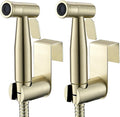Purrfectzone Bidet Sprayer for Toilet, Bidet Sprayer for Feminine Wash, Premium Stainless Steel Jet Spray for Toilet, Wall-Mounted or Toilet Tank Mounted - Brushed Gold