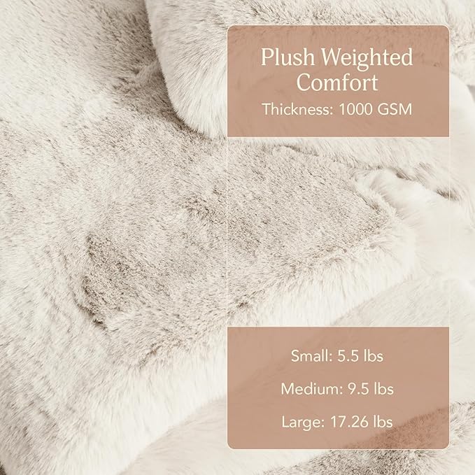 UnHide Marshmallow - Faux Fur Blanket - Heavy Weight, Extra Soft Blanket - Made from Recycled Materials - Machine Washable - Small (50" x 60") - Snow White