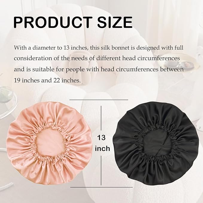 Satin Bonnet Double Layer Silk Bonnet for Sleeping Women Hair Care for Natural Curly