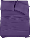 Utopia Bedding King Sheet Set – 4 Piece Bed Sheets for King Size Bed, Soft and Breathable Microfiber, Includes 1 Fitted Sheet, 1 Flat Sheet and 2 Pillowcases (Egg Plant)