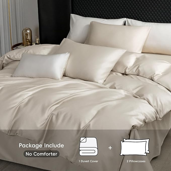 MooMee Duvet Cover Set 100% Extra Long Staple Cotton 600 Thread Count Silky Sateen Smooth Luxury Soft Breathable Durable Hotel Quality Bedding, 3 Pieces (Baby Blue, Queen 90"x90")