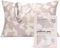 Kitsch Satin Pillowcase with Zipper for Hair & Skin, Softer Than Silk Pillow Cases Queen, Wrinkle-Free, Smooth and Cooling Satin Pillow Covers, Standard Size 19"x26", Champagne Butterfly