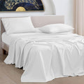 URBANHUT 1000 Thread Count Egyptian Cotton Sheets Full Size, Long Staple Soft & Breathable, 4 Pc Bed Sheet Sets, Luxury Hotel Sateen Sheets Fits 16" Deep Pocket - White