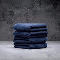 LUXOME Luxury Performance 4-Piece Hand Towel Set | Patented Quick-Dry Tech | Ultra Soft | 16" W x 30" L | Harbor (Navy)
