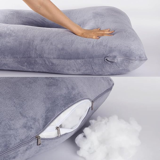 BATTOP Pregnancy Pillow for Sleeping,Full Body Maternity Pillow with Removable Washable Cover,Support for Back,HIPS,Legs,Belly for Pregnant Women