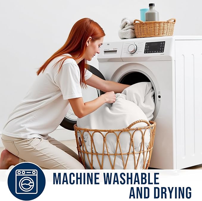 OLANLY King Quilted Fitted Mattress Pad – Soft Down Alternative Pillow Top Mattress Topper, Cooling Comfort Breathable Mattress Cover, Machine Washable Deep Pocket Mattress Protector, Off White