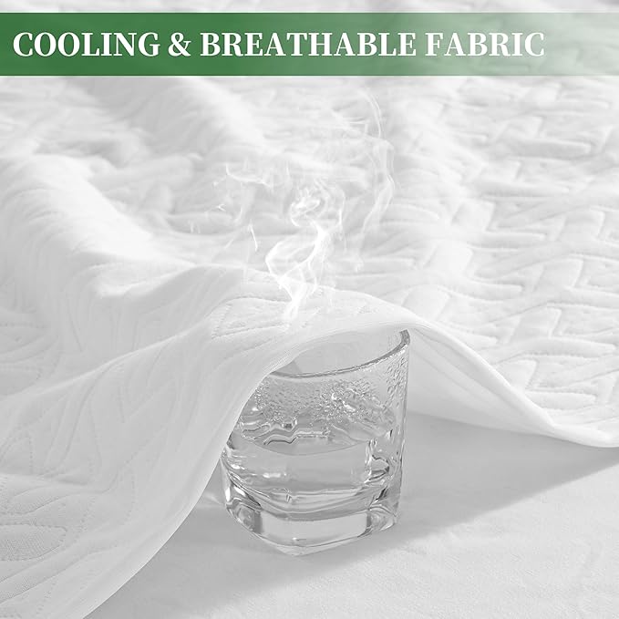 Premium Twin Size Mattress Protector Waterproof HN Cooling Bed Mattress Cover College Dorm Single Breathable 5D Air Fabric Fits Up 8-21 Pocket Vinyl Free Anti Slip and Wear-Resistant(3-in-1, Twin)