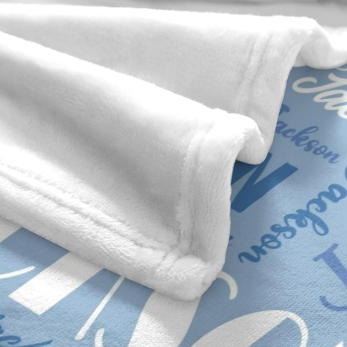Name Blanket Personalized Blanket for Adult Kids Flannel Customize Throw Blanket Custom (Color 02, 30 x 40 Inches)