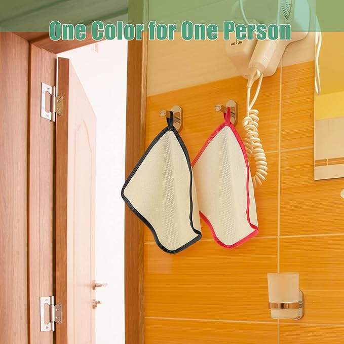 Tatuo 10 Packs Exfoliating Wash Cloths for Body and Face Facial Bath Scrub Soft Weave Loofah Towel Exfoliate Bath Towel Remove Dead Skin Wash Cloth for Women Man (Colorful Edge)