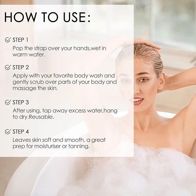 Evridwear Exfoliating Bath Sponge, Daily Skincare Body Scrubbers Loofah Shower Pads with Strap for Body Cleansing, Dead Skin Cell Remover, 3 Count Value Pack(Classical)