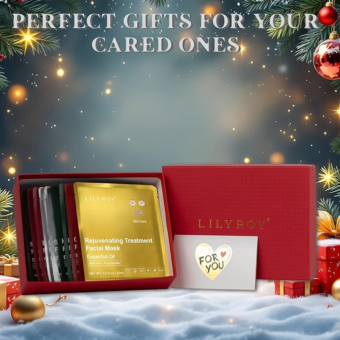 Facial Mask Set for Women and Girls Christmas Gifts - Luxury Facial Mask Kit, Bath and Body Gift Set for Women, Gift for Men | Perfect Gifts for Valentine's, Birthday, Mothers Day Gifts for Mom