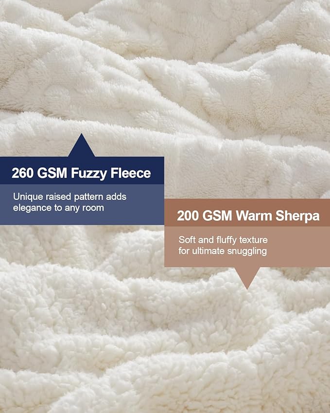 Super Fuzzy Soft Sherpa Fleece Weighted Blanket, 15 lbs Dual Sided Fluffy Heavy Weighted Blankets for Adults - No Bunching with Double Layers of Soft Inner Lining (60"x 80", 15 Pounds)
